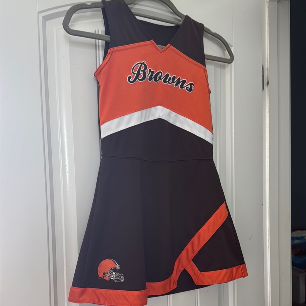 Orange and Brown Dance Dress with Pleated Skirt